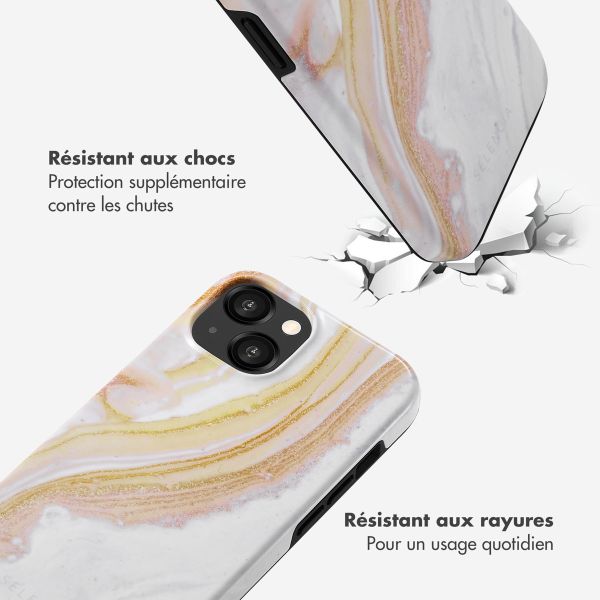 Selencia Coque arrière Vivid iPhone 15  - Chic Marble Gold