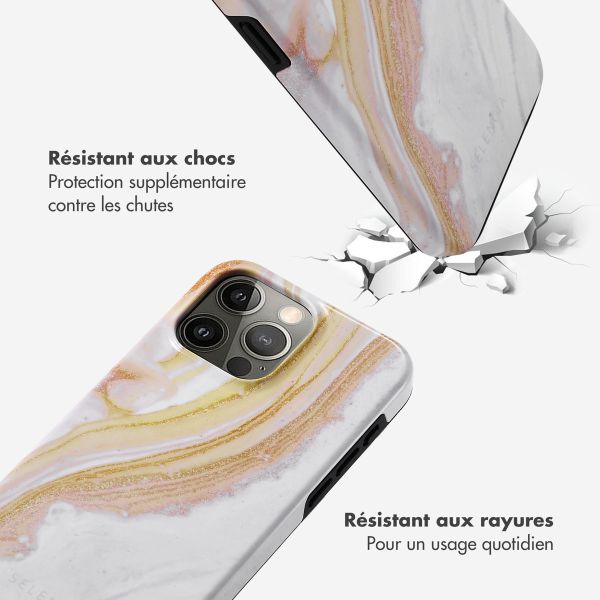 Selencia Coque arrière Vivid iPhone 15 Pro Max - Chic Marble Gold