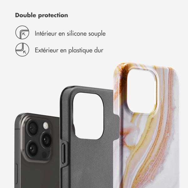 Selencia Coque arrière Vivid iPhone 15 Pro Max - Chic Marble Gold