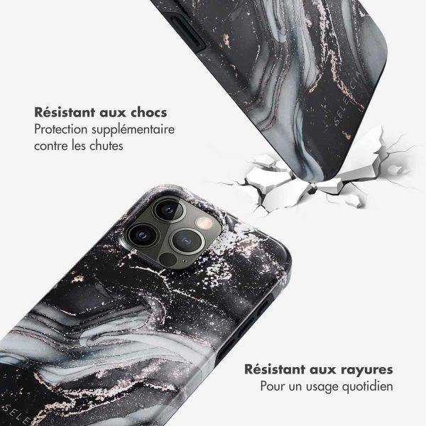 Selencia Coque arrière Vivid iPhone 15 Pro Max - Chic Marble Black