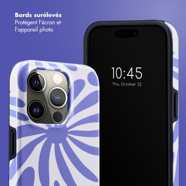 Selencia Coque arrière Vivid iPhone 15 Pro - Modern Bloom Sapphire Blue