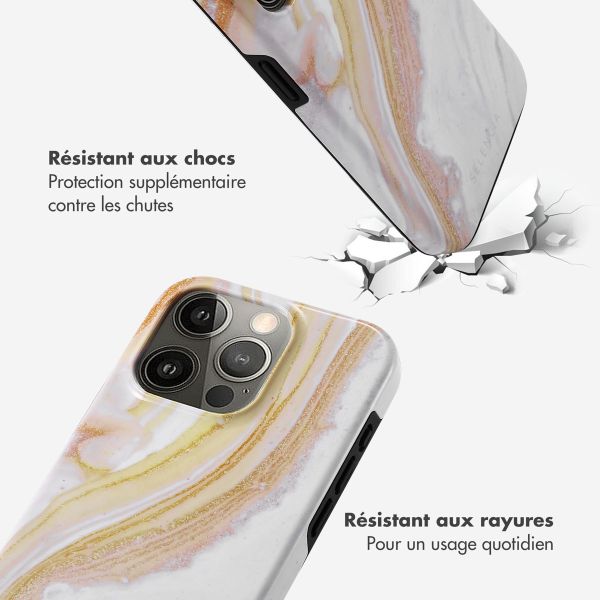 Selencia Coque arrière Vivid iPhone 15 Pro - Chic Marble Gold