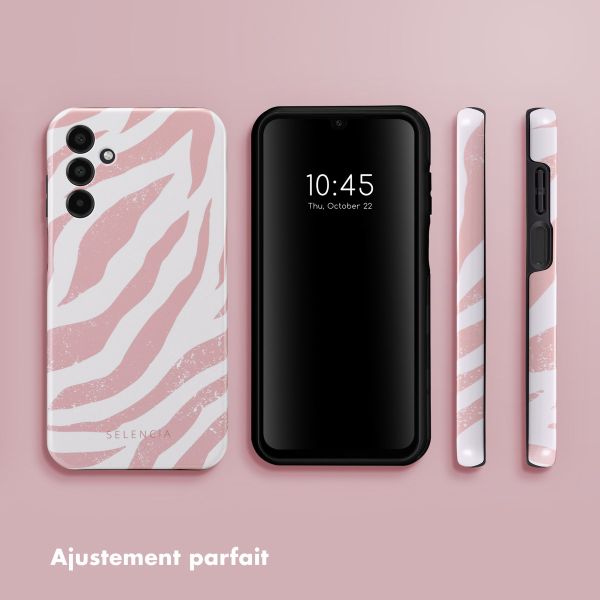 Selencia Coque arrière Vivid Samsung Galaxy A15 (5G/4G) - Colorful Zebra Old Pink