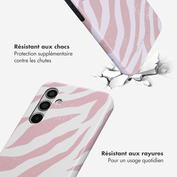 Selencia Coque arrière Vivid Samsung Galaxy A55 - Colorful Zebra Old Pink