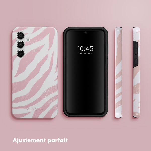 Selencia Coque arrière Vivid Samsung Galaxy A55 - Colorful Zebra Old Pink