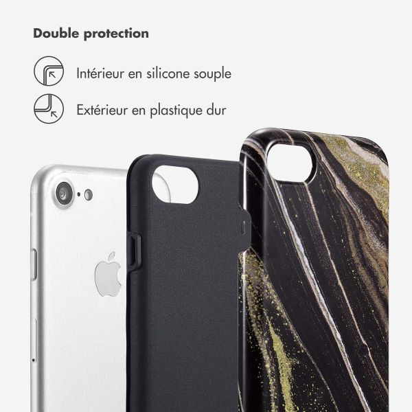 Selencia Coque arrière Vivid iPhone SE (2022 / 2020) / 8 / 7 / 6(s) - Chic Marble