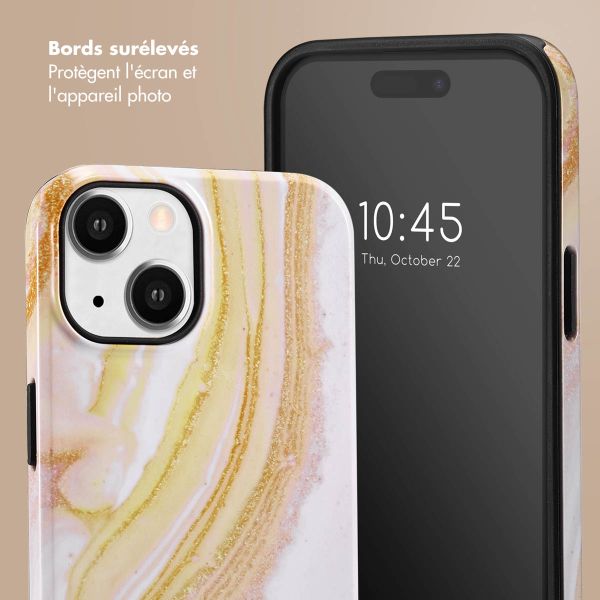 Selencia Coque arrière Vivid iPhone 14 - Chic Marble Gold