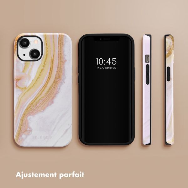 Selencia Coque arrière Vivid iPhone 14 - Chic Marble Gold