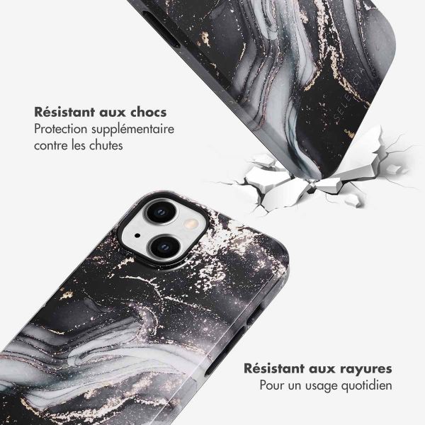 Selencia Coque arrière Vivid iPhone 14 - Chic Marble Black