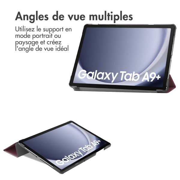 imoshion Coque tablette Trifold Samsung Galaxy Tab A9 Plus - Bordeaux