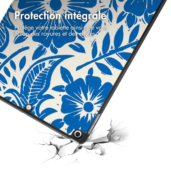 iMoshion Coque tablette Design iPad 7 (2019) / iPad 8 (2020) / iPad 9 (2021) 10.2 inch - Flower Tile