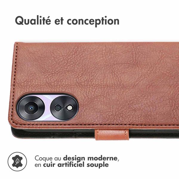 iMoshion Étui de téléphone portefeuille Luxe pour Oppo A58 - Brun