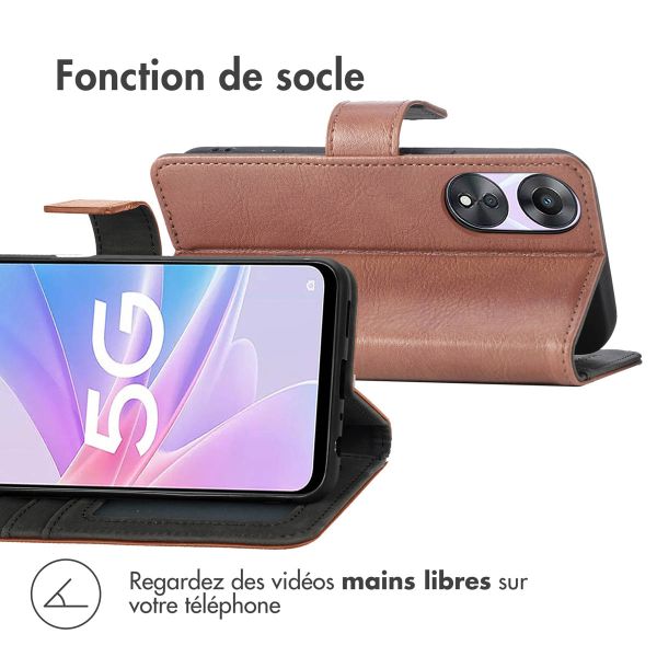 iMoshion Étui de téléphone portefeuille Luxe pour Oppo A58 - Brun
