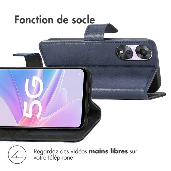 iMoshion Étui de téléphone portefeuille Luxe pour Oppo A58 - Bleu foncé