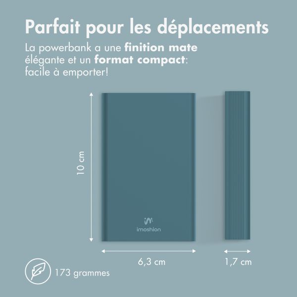 imoshion Ultra Series Batterie externe 10.000 mAh - Vert Pétrole