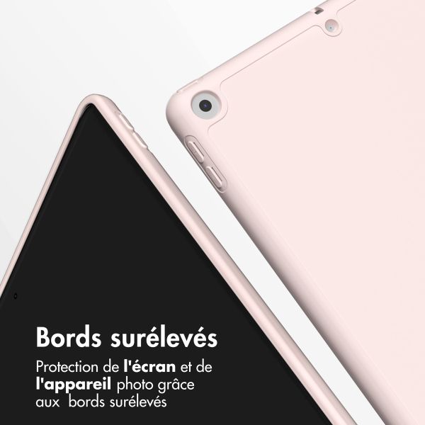 Accezz Étui de téléphone portefeuille Smart Silicone iPad 9 (2021) 10.2 / iPad 8 (2020) 10.2 / iPad 7 (2019) 10.2 - Rose