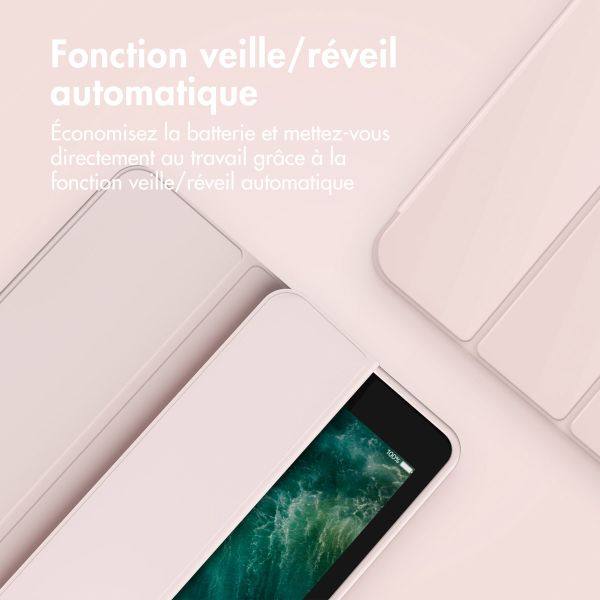 Accezz Étui de téléphone portefeuille Smart Silicone iPad 9 (2021) 10.2 / iPad 8 (2020) 10.2 / iPad 7 (2019) 10.2 - Rose