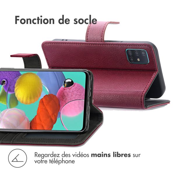 imoshion Étui de téléphone portefeuille Luxe Samsung Galaxy A51 - Bordeaux