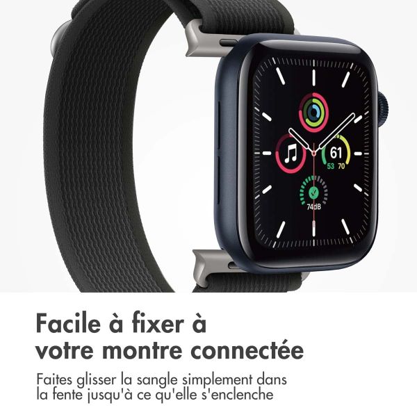 imoshion Bracelet en nylon Trail Apple Watch Series 1-9 / SE - 38/40/41 mm / Series 10 - 42 mm - Noir