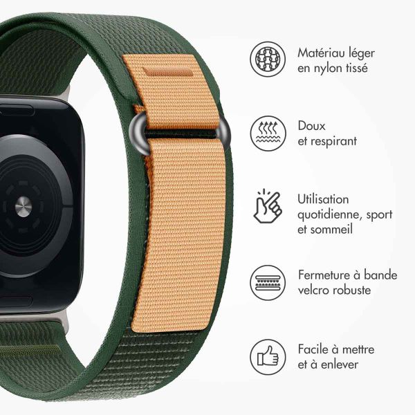 imoshion Bracelet en nylon Trail Apple Watch Series 1-9 / SE - 38/40/41 mm / Series 10 - 42 mm - Army Green