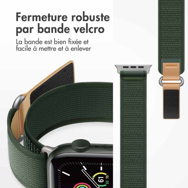 imoshion Bracelet en nylon Trail Apple Watch Series 1-9 / SE - 38/40/41 mm / Series 10 - 42 mm - Army Green