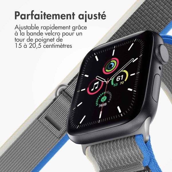 imoshion Bracelet en nylon Trail Apple Watch Series 1-9 / SE - 38/40/41 mm / Series 10 - 42 mm - Blue Grey