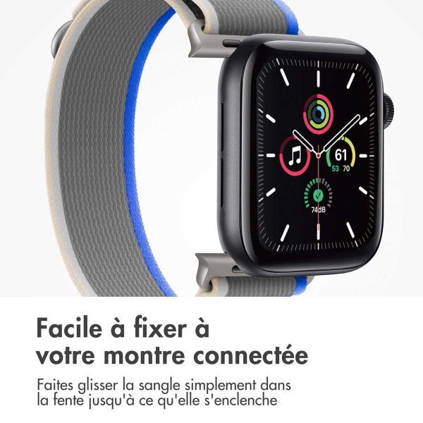 imoshion Bracelet en nylon Trail Apple Watch Series 1-9 / SE - 38/40/41 mm / Series 10 - 42 mm - Blue Grey