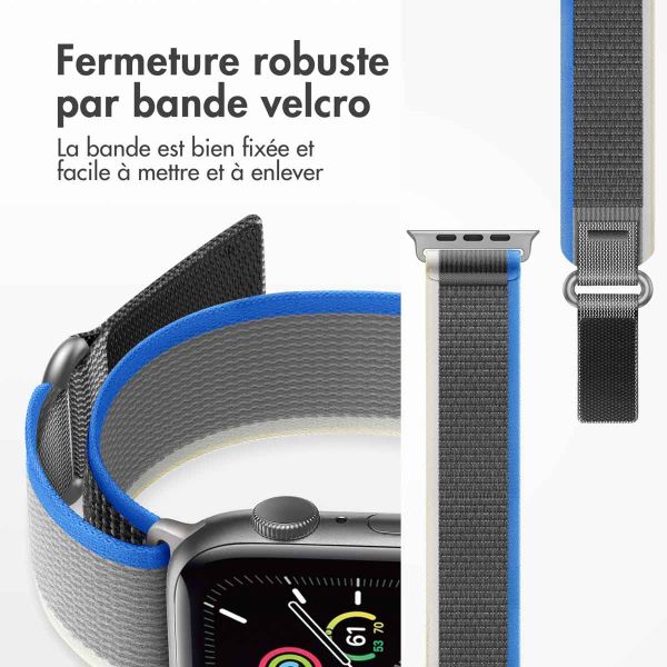 imoshion Bracelet en nylon Trail Apple Watch Series 1-9 / SE - 38/40/41 mm / Series 10 - 42 mm - Blue Grey