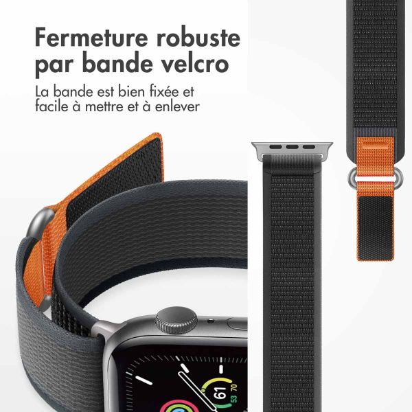 imoshion Bracelet en nylon Trail Apple Watch Series 1-9 / SE - 38/40/41 mm / Series 10 - 42 mm - Black Grey