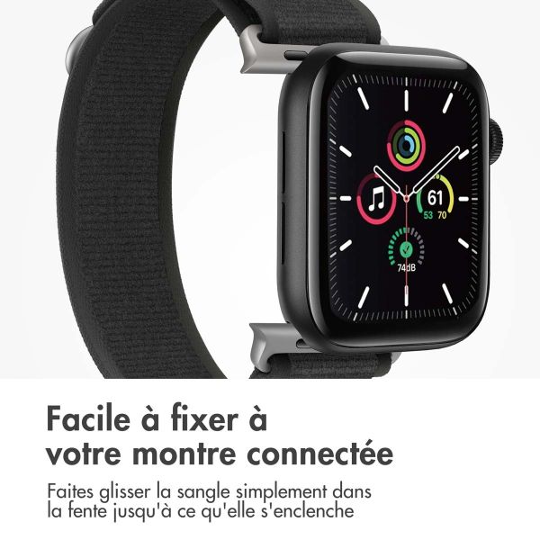 imoshion Bracelet en nylon Trail Apple Watch Series 1-9 / SE - 38/40/41 mm / Series 10 - 42 mm - Pure Black