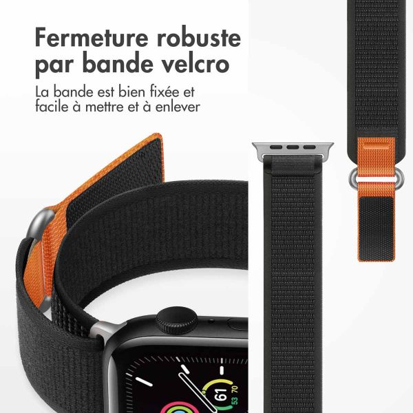 imoshion Bracelet en nylon Trail Apple Watch Series 1-9 / SE - 38/40/41 mm / Series 10 - 42 mm - Pure Black