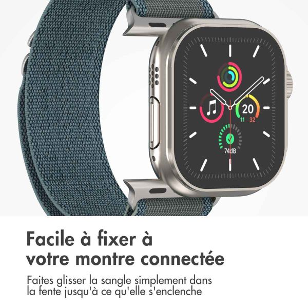 imoshion Bracelet en nylon Alpine Apple Watch Series 1-10 / SE / Ultra (2) - 42/44/45/46/49 mm - Bleu