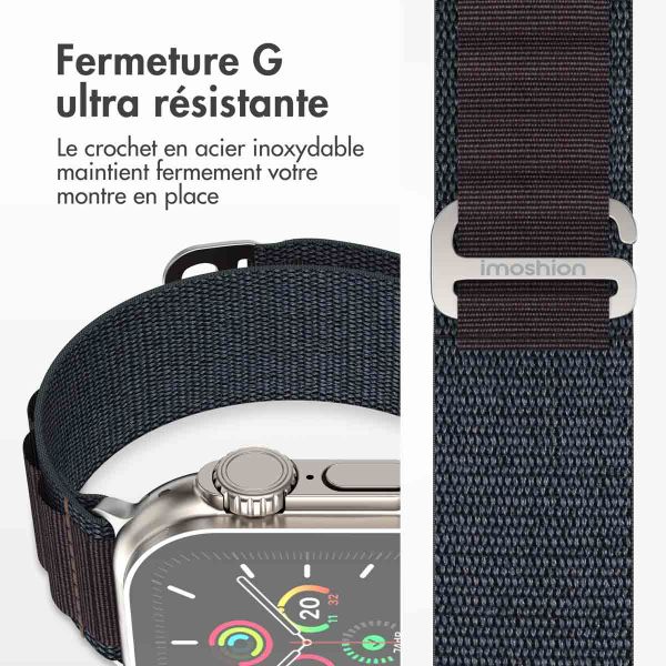 imoshion Bracelet en nylon Alpine Apple Watch Series 1-10 / SE / Ultra (2) - 42/44/45/46/49 mm - Indigo