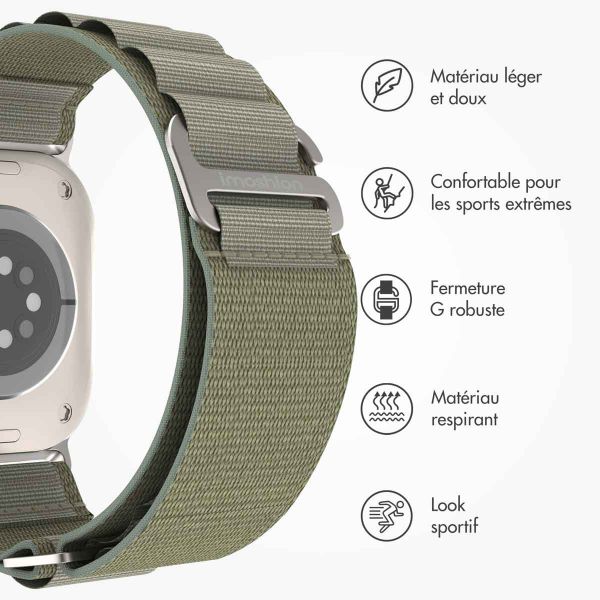 imoshion Bracelet en nylon Alpine Apple Watch Series 1-10 / SE / Ultra (2) - 42/44/45/46/49 mm - Olive