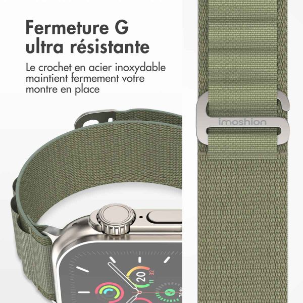 imoshion Bracelet en nylon Alpine Apple Watch Series 1-10 / SE / Ultra (2) - 42/44/45/46/49 mm - Olive