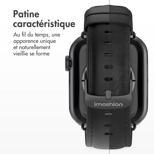 imoshion Bracelet en cuir Classique Apple Watch Series 1-9 / SE - 38/40/41 mm / Series 10 - 42 mm - Noir