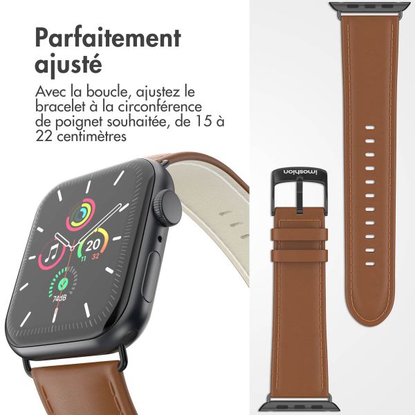 imoshion Bracelet en cuir Classique Apple Watch Series 1-9 / SE - 38/40/41 mm / Series 10 - 42 mm - Brun