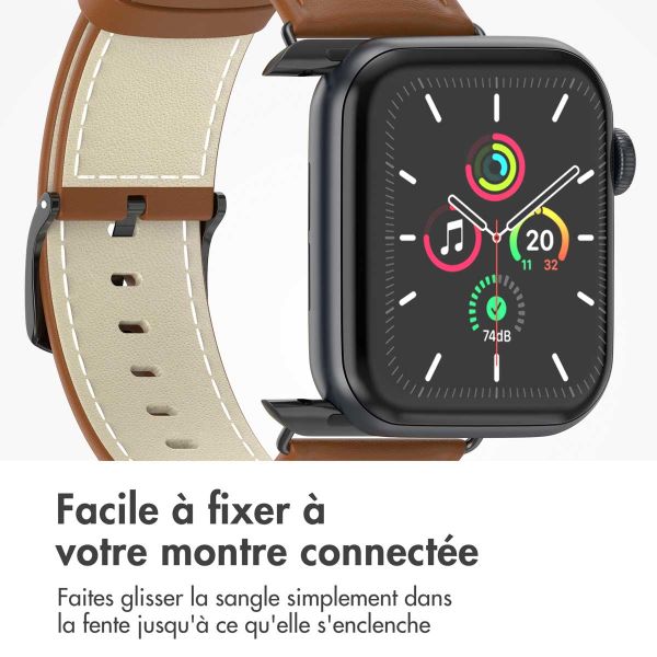 imoshion Bracelet en cuir Classique Apple Watch Series 1-9 / SE - 38/40/41 mm / Series 10 - 42 mm - Brun