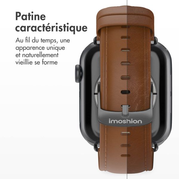 imoshion Bracelet en cuir Classique Apple Watch Series 1-9 / SE - 38/40/41 mm / Series 10 - 42 mm - Brun