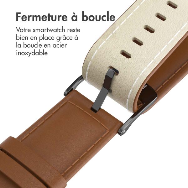 imoshion Bracelet en cuir Classique Apple Watch Series 1-10 / SE / Ultra (2) - 42/44/45/46/49 mm - Brun