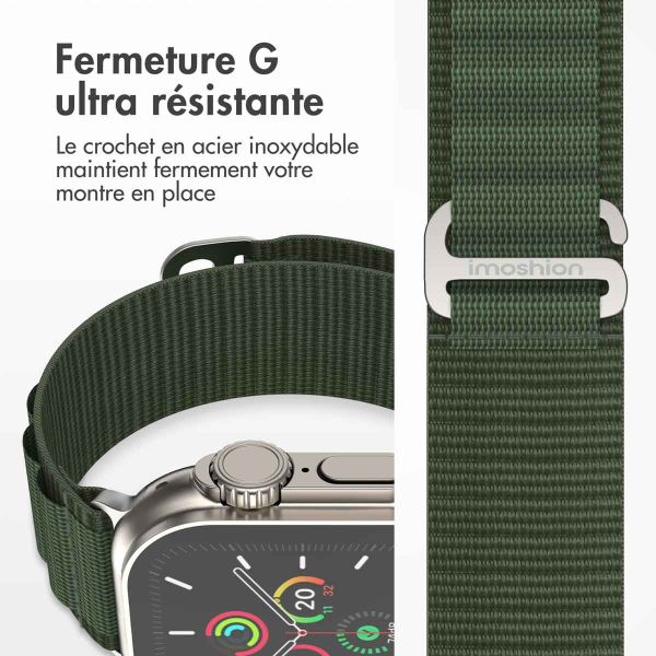 imoshion Bracelet en nylon Alpine Apple Watch Series 1-9 / SE - 38/40/41 mm / Series 10 - 42 mm - Vert