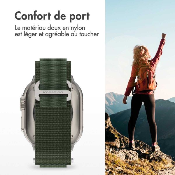 imoshion Bracelet en nylon Alpine Apple Watch Series 1-9 / SE - 38/40/41 mm / Series 10 - 42 mm - Vert