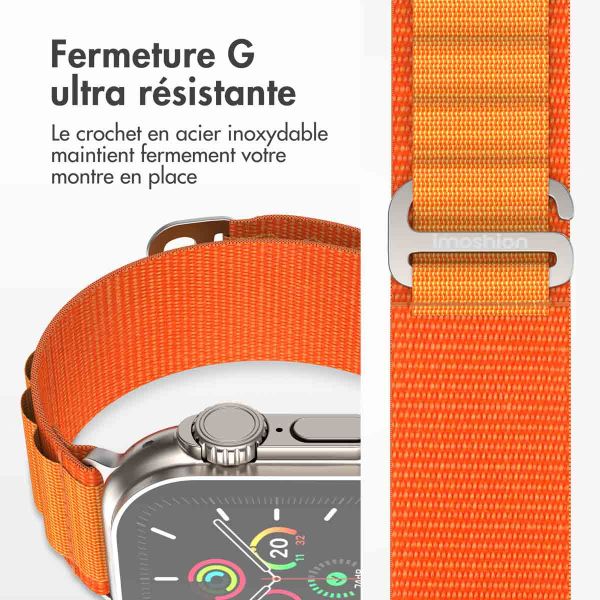 imoshion Bracelet en nylon Alpine Apple Watch Series 1-9 / SE - 38/40/41 mm / Series 10 - 42 mm - Orange