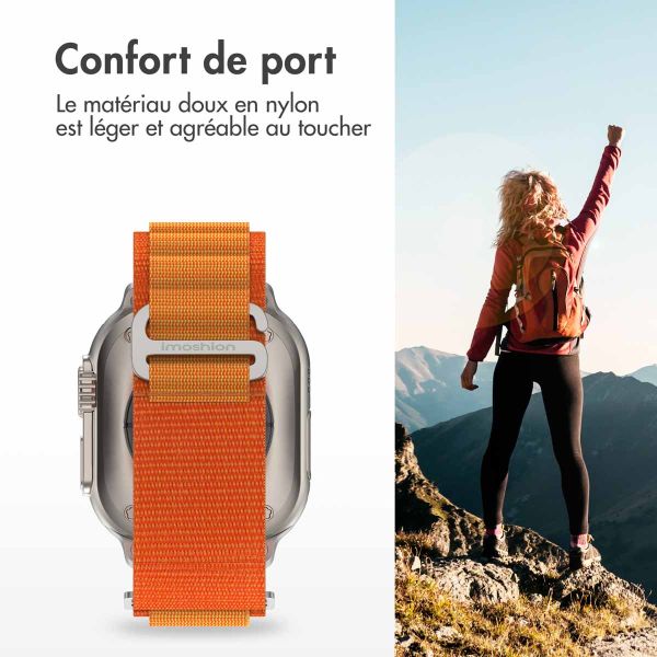 imoshion Bracelet en nylon Alpine Apple Watch Series 1-9 / SE - 38/40/41 mm / Series 10 - 42 mm - Orange