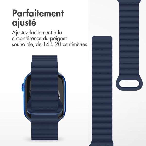 imoshion Bracelet magnétique en silicone pour l'Apple Watch Apple Watch Series 1-9 / SE - 38/40/41 mm / Series 10 - 42 mm - Bleu Foncé