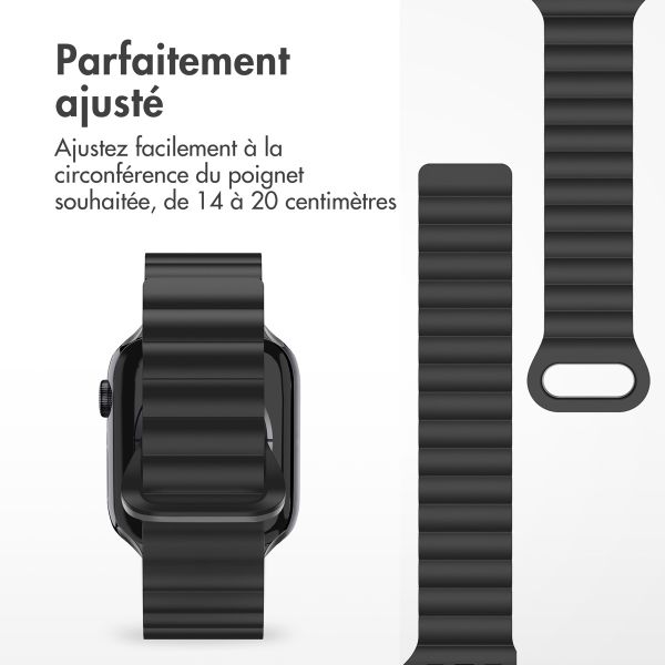 imoshion Bracelet magnétique en silicone pour l'Apple Watch Apple Watch Series 1-9 / SE - 38/40/41 mm / Series 10 - 42 mm - Noir / Gris