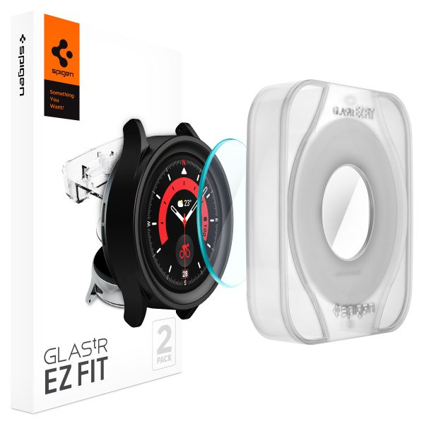 Spigen Protection d'écran EZ FIT Glas.tR avec applicateur Samsung Galaxy Watch 5 Pro - 45 mm - Transparent