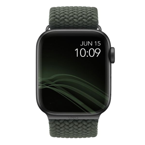 Uniq Bracelet tressé Aspen Apple Watch 1-9 / SE - 38/40/41 mm / Series 10 - 42 mm - Vert Cyprès