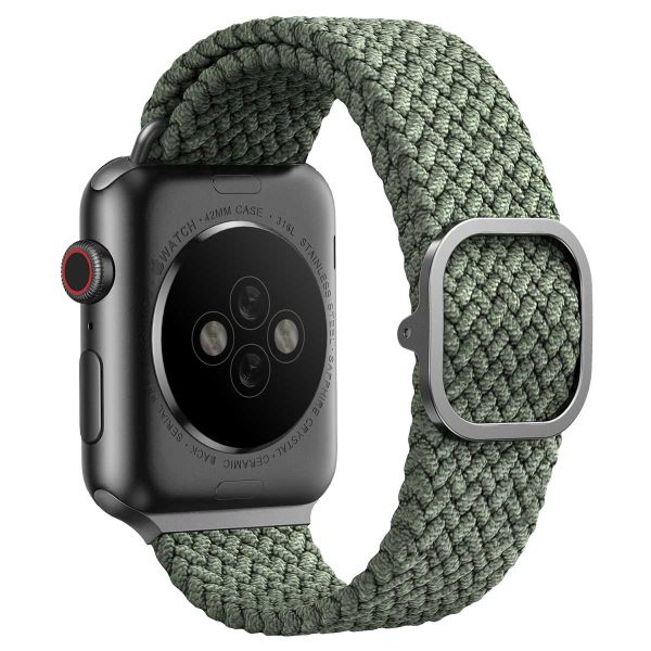 Uniq Bracelet tressé Aspen Apple Watch 1-9 / SE - 38/40/41 mm / Series 10 - 42 mm - Vert Cyprès