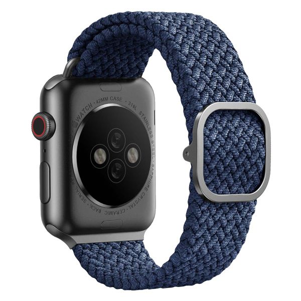 Uniq Bracelet tressé Aspen Apple Watch 1-9 / SE - 38/40/41 mm / Series 10 - 42 mm - Bleu Oxford